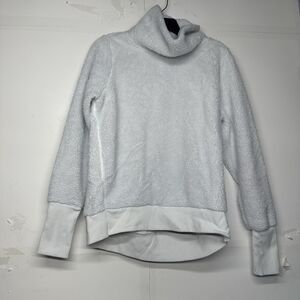 Zelos Women’s Fuzzy Pullover Sweater Size Medium White Cowl Neck Long Sleeve